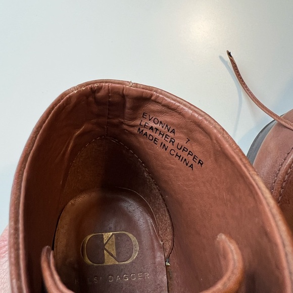 [SOLD] Kelsi Dagger Evonne Brown Leather Booties - Picture 3 of 9